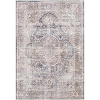 Livabliss 8'10"x12' Tahmis Traditional Machine Washable Rug Brown: Chenille Flatweave, Pet Friendly