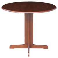Oval 36" Dual Dining Table Espresso - International Concepts: Hardwood Pedestal, Seats 4