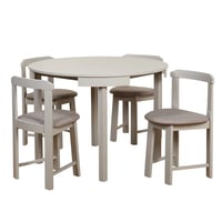 Buylateral 5pc Regent Dining Set Gray: Laminated Square Table, 4 Rubberwood Chairs, Non-Extension