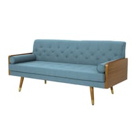 Jalon Mid Century Modern Sofa Blue - Christopher Knight Home: Upholstered Polyester, Hardwood Frame, Seats 3