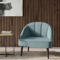 WyndenHall Bateman Accent Chair Seafoam Blue: Upholstered Velvet, Rubberwood Legs, Foam Fill