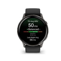 Garmin Venu 4.45 mm Smartwatch with Silicone Band - Black