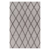 5'x8' Diamond Woven Area Rug Charcoal - Erin Gates By Momeni: Wool, Modern, Handmade, Low Pile, Rectangle