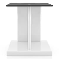 Montreaux Tempered Glass Top End Table White - miBasics: Contemporary Living Room Furniture, 24.38"H