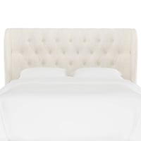 Skyline Furniture Full Tufted Upholstered Wingback Headboard Talc Linen: Polyester, No Assembly, Traditional Style