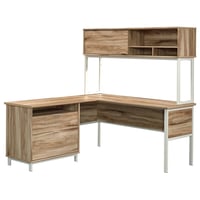 Portage Park Computer Hutch Kiln Acacia - Sauder: Office Hutch with File Drawer, Cubbyhole Storage