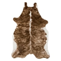 5'3"X7'10" Cow Loomed Novelty Area Rug Brown - Erin Gates By Momeni: Bohemian Animal Print, Indoor, Low Pile Rug