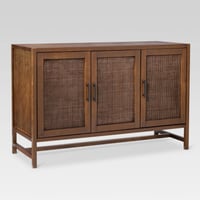 Warwick 3 Door Accent TV Stand for TVs up to 59" Stand Brown - Threshold™: Transitional Style, Hardwood Frame, Cable Management