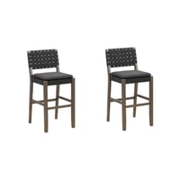 Nathan James Set of 2 Cohen Faux Leather Barstool Black