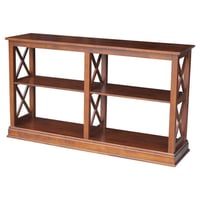 Hampton Square Sofa Table with Shelves Espresso - International Concepts: Solid Wood, Entryway Storage