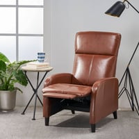 Stratton Power Recliner Tan - Christopher Knight Home: Upholstered, Bonded Leather, Comfortable Seating