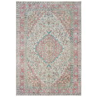 7'6"x9'11" Scarlett Classic Medallion Area Rug Ivory/Pink - Captiv8e Designs: Bohemian, Low Pile, Indoor, Machine Made