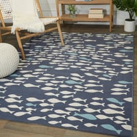 7'10"x10' School of Fish Kids' Rug Blue - Balta Rugs: UV-Resistant, Stain-Resistant, Indoor, Transitional, Low Pile