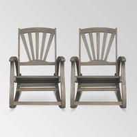 Sunview 2pk Acacia Wood Recliner Rocking Chairs: Patio Seating, Weather-Resistant - Christopher Knight Home