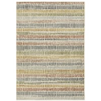 9'10"x12'10" Bryant Distressed Striped Indoor Area Rug Ivory - Captiv8e Designs