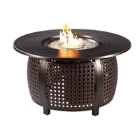 Oakland Living Aluminum Round 55000 BTUs Outdoor Patio Dining Table with Lid & Covers Copper: Weather-Resistant, 44" L
