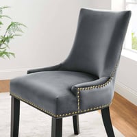 Set of 2 Marquis Performance Velvet Dining Chairs Gray - Modway