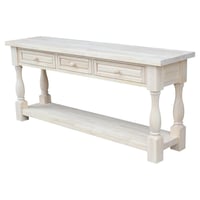 Tuscan Console Table - Unfinished - International Concepts: Solid Wood, Traditional Style, Parawood