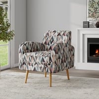 Handy Living Mindy Mid-Century Modern Accent Armchair Prism Pattern Red/Tan