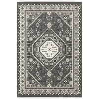 Captiv8e Designs 6'7"x9'6" Roman Nomadic Traditional Gray/Ivory Area Rug