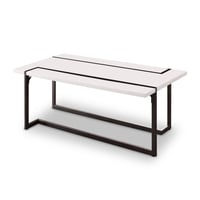 Syrex Rectangle Coffee Table White/Gun Metal - miBasics