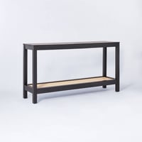 Threshold designed w/Studio McGee Console Table with Woven Rattan Shelf Black - Threshold™ designed with Studio McGee
