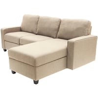 Palisades Reclining Sectional with Right Storage Chaise Beige - Serta: Contemporary Design, Easy-Care Fabric