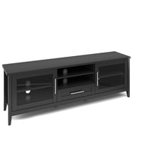Jackson Extra Wide TV Stand for TVs up to 80" Black - CorLiving: Entertainment Center with Storage, Cable Management