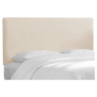 Skyline Furniture Full Harper Box Seam Headboard Talc Linen: Hand Upholstered, Quality Square Design, Adjustable Height