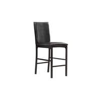 Set of 4 24" Devoe Counter Height Barstools Black - Inspire Q: Faux Leather, Metal Frame, Modern Design