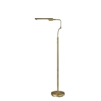 Adesso Zane Floor Lamp (Includes LED Light Bulb) with Smart Switch Antique Brass: ETL Listed, Adjustable Shade, Energy-Efficient