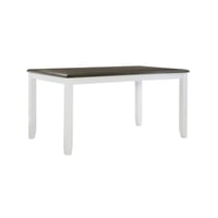 Powell Emma Farmhouse Dining Table Gray: Rubberwood Frame, 6-Seater, MDF & Wood Veneer Surface, Modern Style
