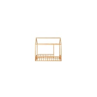 2MamaBees Full House Kids' Bed with Rails Natural Wood