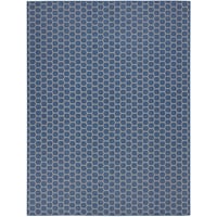 Nourison 9'x12' Reversible Basics Woven Indoor/Outdoor Area Rug Blue: Geometric Low Pile Flatweave for All Ages
