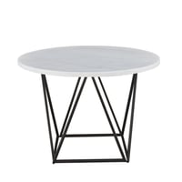 5pc Ramona Dining Set Marble Top White - Steve Silver Co.: Modern Upholstered Chairs, Pedestal Base, No Tools Assembly