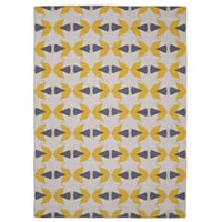 7'x9' Havers Washable Outdoor Rug Ivory/Yellow - Linon: Machine-Washable, UV & Mildew Resistant, Pet Friendly