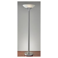 71.5" Expo Floor Lamp Silver - Adesso: ETL Listed, Metal Body, Glass Shade, 2 Sockets, Modern Design
