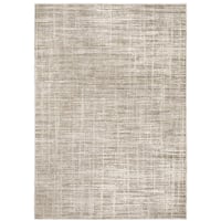 5'3"x7'6" Nirvan Abstract Etchings Indoor Area Rug Beige/Ivory - Captiv8e Designs: Fade & Stain-Resistant, Low Pile