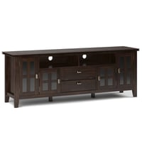 Stratford Solid Wood TV Stand for TVs up to 80" Tobacco Brown - WyndenHall: Enclosed Storage, Adjustable Shelves