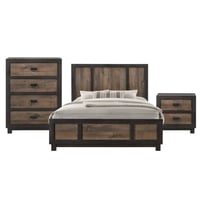 Queen Harrison Panel Bedroom Set Walnut - Picket House Furnishings: Includes Nightstand & Chest