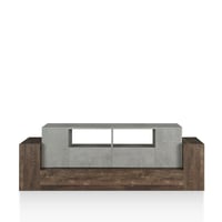Lums TV Stand for TVs up to 80" Cement/Reclaimed Oak - miBasics: Industrial Media Console with Storage