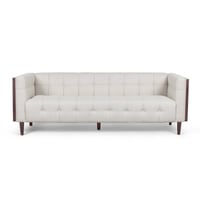 Christopher Knight Home Mclarnan Contemporary Tufted 3 Seater Sofa Beige/Brown: Modern Upholstered Couch with Rubberwood Legs