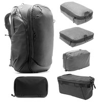 Peak Design 45L Travel Backpack,Black,w/Small & Medium Cube,Small Camera Cube V2