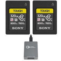 Sony TOUGH 320GB CFexpress Type-A Memory Card, 2-Pack, with SD Card Reader