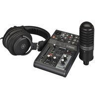 Yamaha AG03MK2 LSPK 3-Ch Mixer Pack with YMC01 Mic and YHMT1 Headphones, Black