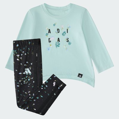 adidas 2-Piece Long Sleeve Tee & Printed Legging Set