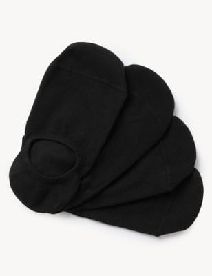 Mens M&S Collection 4pk Cool & Fresh™ Invisible Trainer Liners - Black, Black