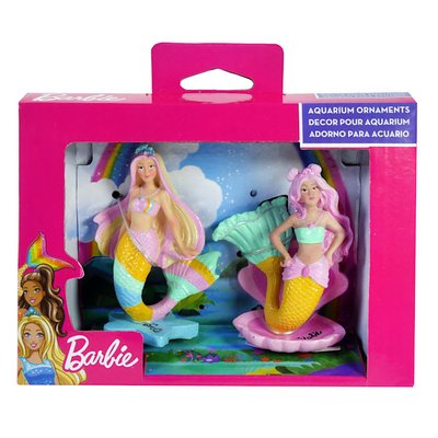 Penn Plax Mermaid Barbie 2-Piece Aquarium Decoration Bundle, Small