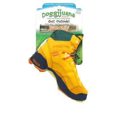 Doggijuana Get Outside Refillable Hiking Boot Dog Toy, Medium