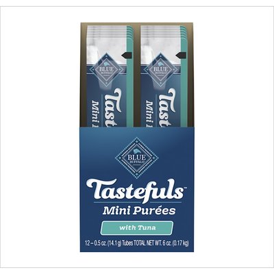 Blue Buffalo Tastefuls Mini Purees Tuna Adult Cat Natural Single-Serving Snack, 0.5 oz.